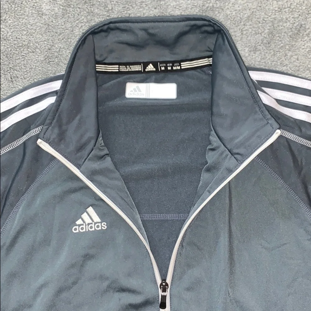 ADIDAS Track Jacket Grey & White Full Zip